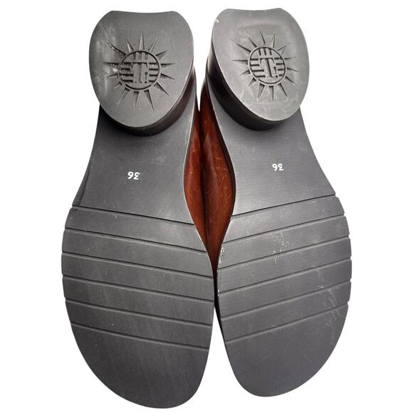 Think! Shoes Womens 6 Sz 36 Brown Leather Slip On Clogs Loafers Comfort Career - Picture 4 of 16